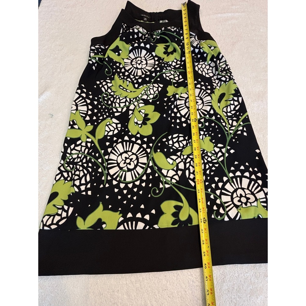 Alyx Woman Dress 18W Black Green White Floral Geometric Sleeveless Sheath Shift - Picture 5 of 5